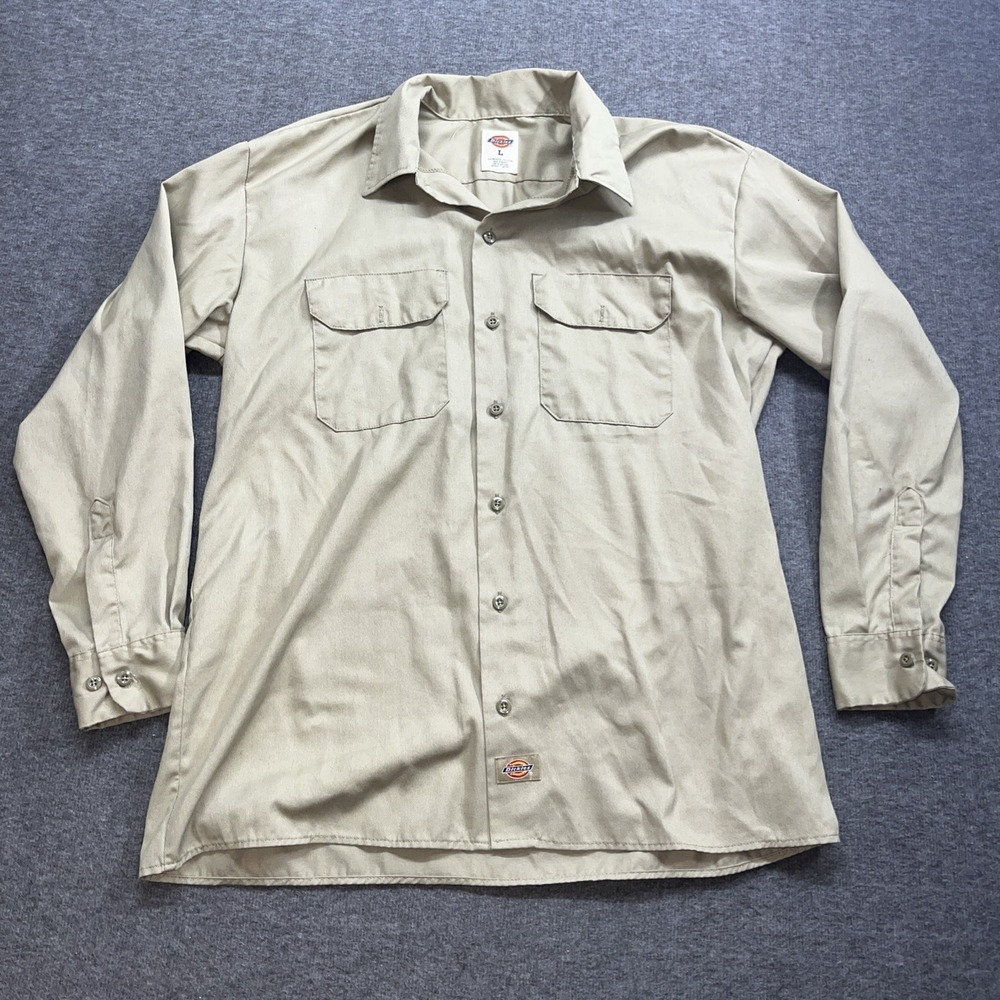 Dickies men's work button shirt size large Rn20697